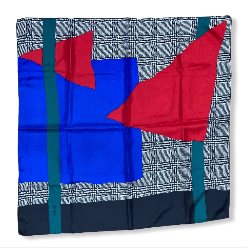 Vintage Bill Blass Houndstooth Abstract Scarf